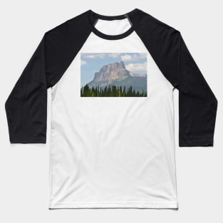 Castle Mountain Banff National Park Digital Painting Baseball T-Shirt